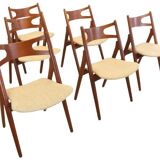 Set van 6 Hans Wegner voor Carl Hansen CH 29 stoelen