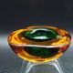 Rare Murano glass "Multi-Color" ashtray with Seguso shell elements