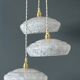 Vintage triple suspension lampshade in Clichy glass bench