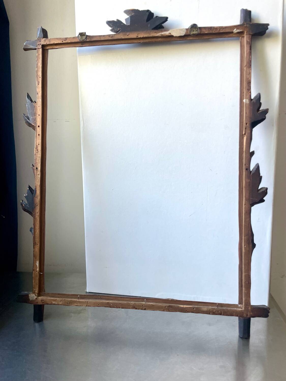 Antique Frame carved wood measurements 49 cm x 39 cm