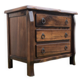 Vintage Brutalist Solid Elm Chest of Drawers