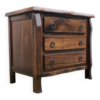 Commode vintage Brutaliste Orme Massif
