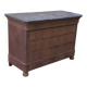 Louis Philippe style chest of drawers 4 drawers gray marble walnut raw wood