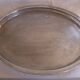 Large oval gallery serving tray in silver metal