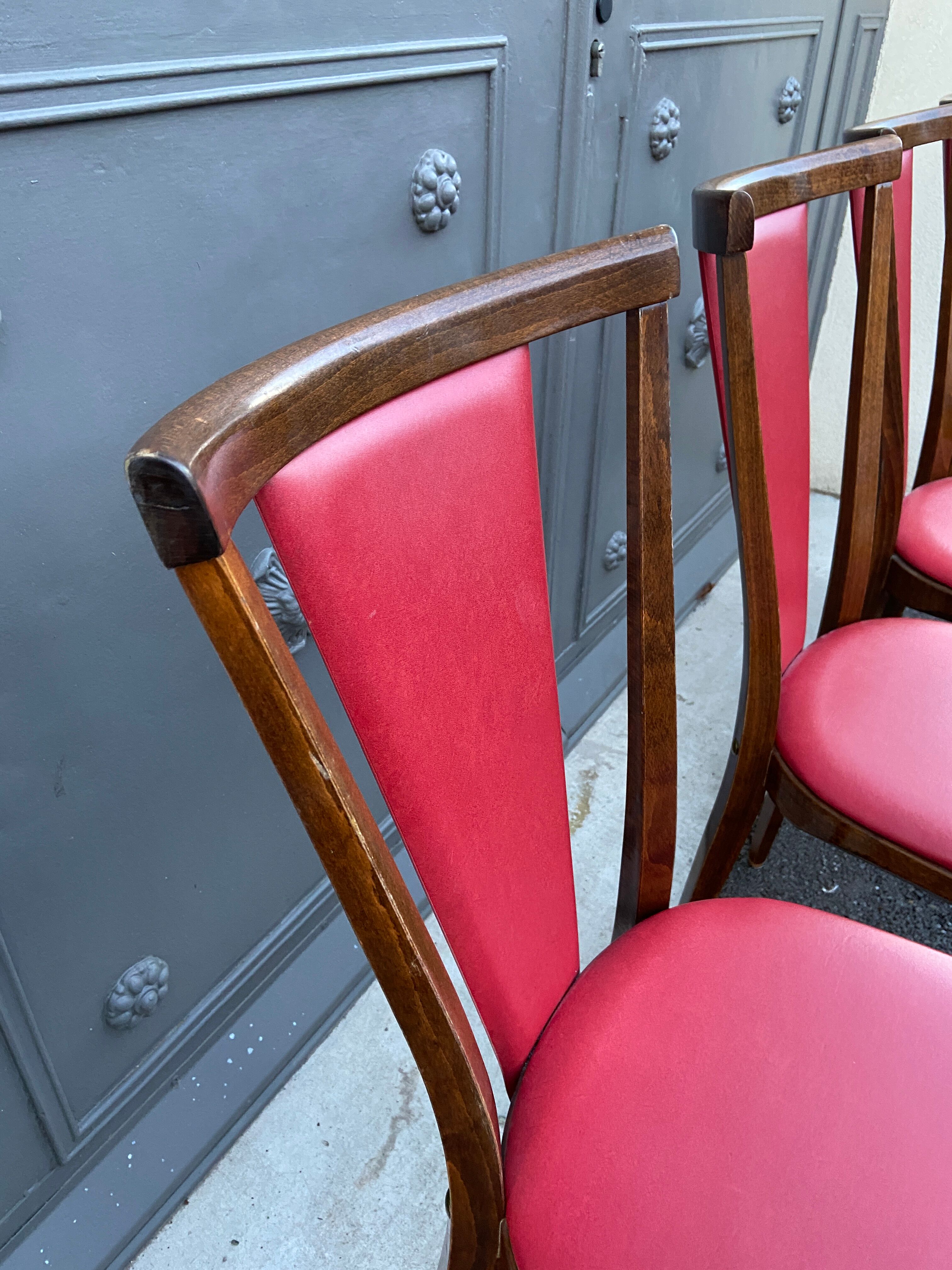 4 chairs Art Deco 1950