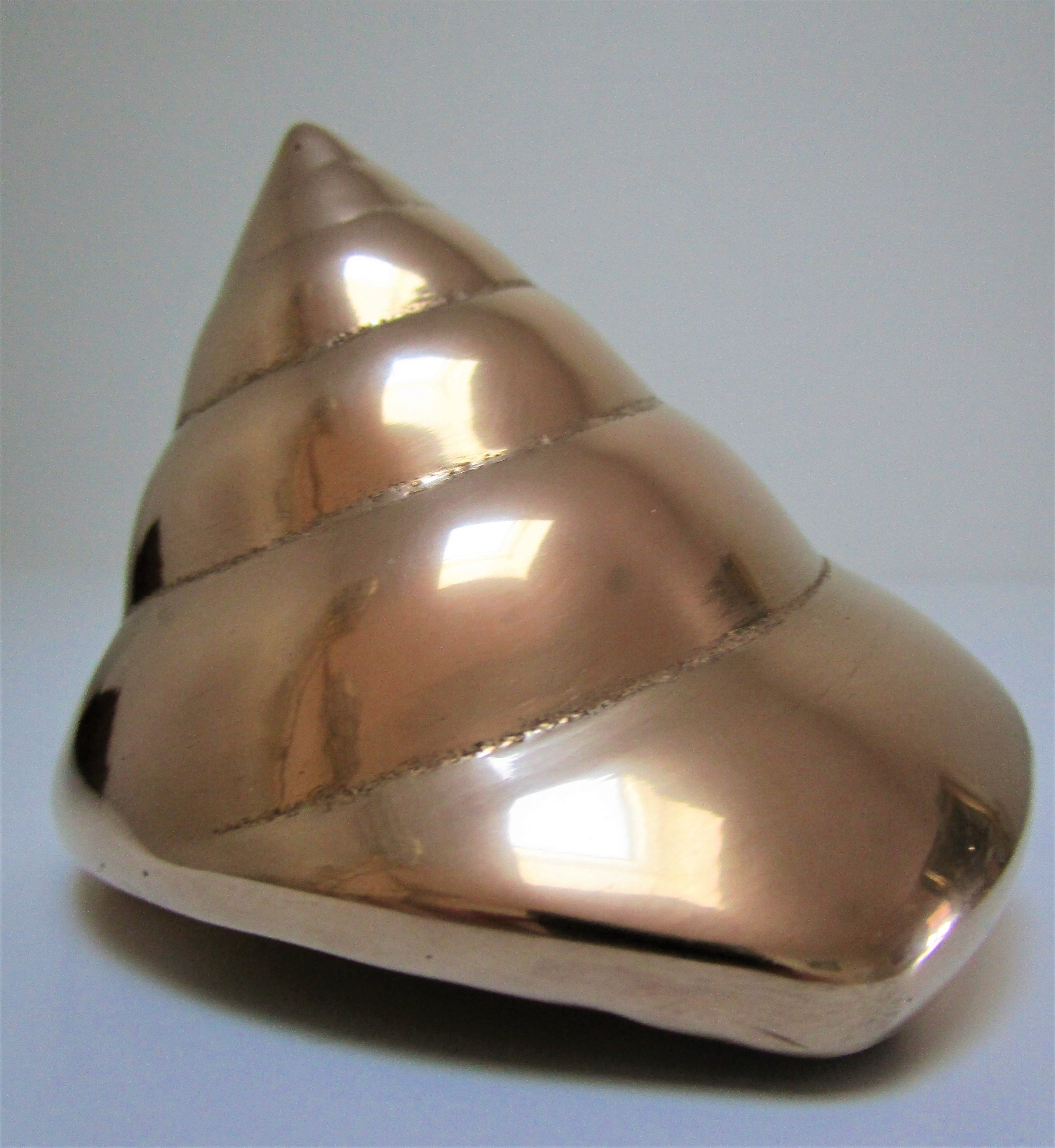 Vintage solid brass shell sculptural paperweight