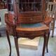 Desk - Display cabinet in the style of Louis XV with marquetry.