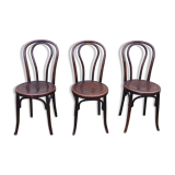 3 Fischel curved wood bistro chairs