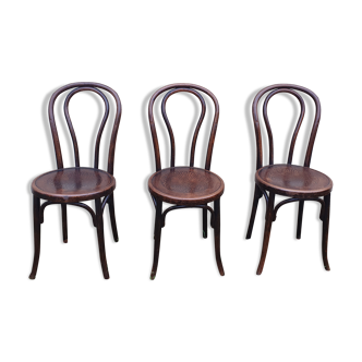 3 Fischel curved wood bistro chairs
