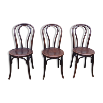 3 chaises de bistrot Fischel bois courbé