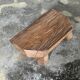 Small stool, teak footrest with short cut corners.