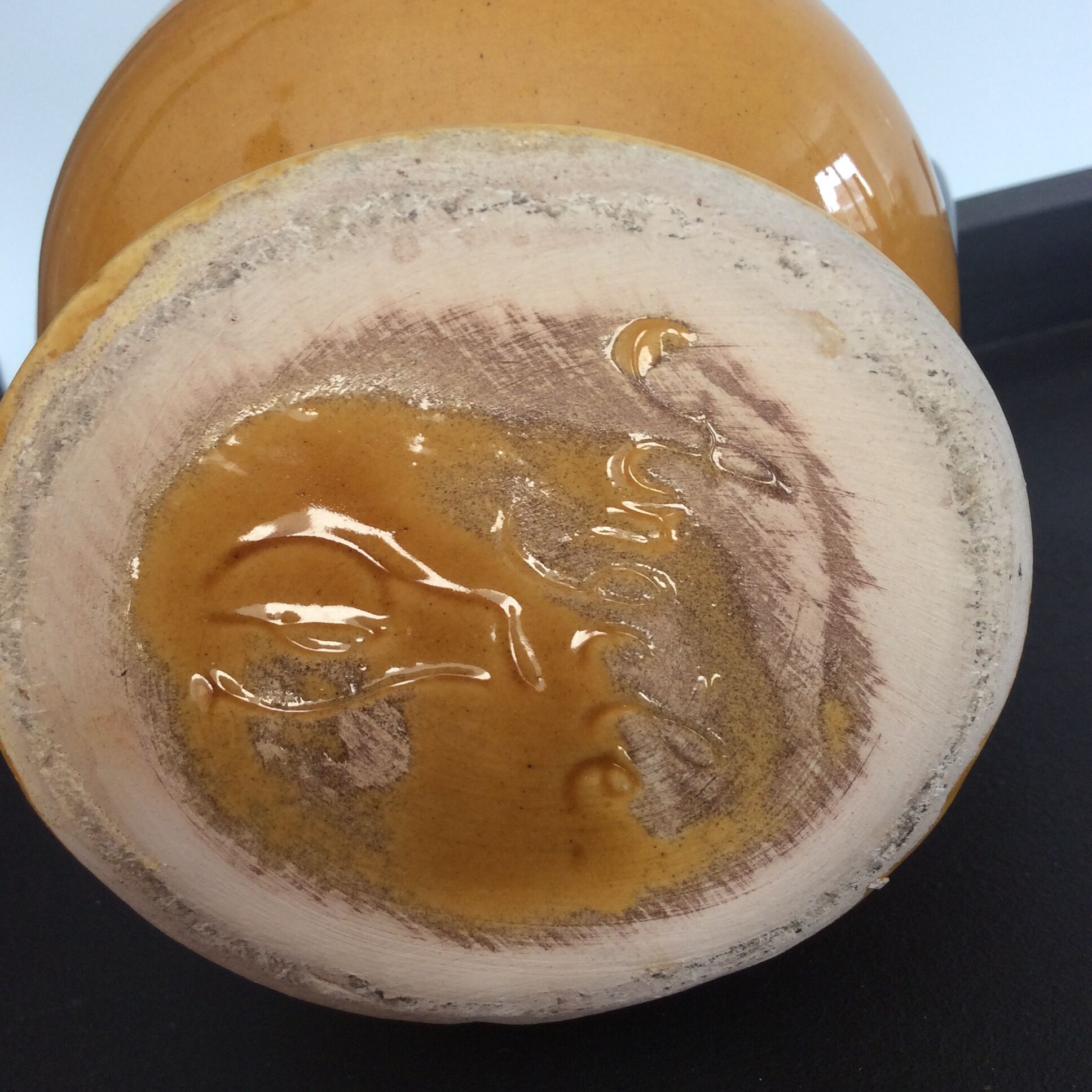 Vintage ceramic jug signed