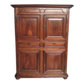 Louis XIV walnut buffet with 4 doors from the 18th century.