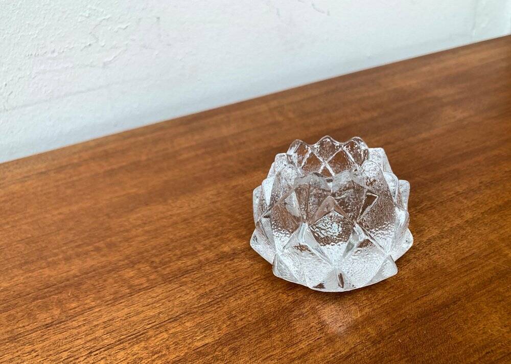 Nimbus Glass Candle Holder by Berit Johansson for Orrefors, Sweden, 1970s