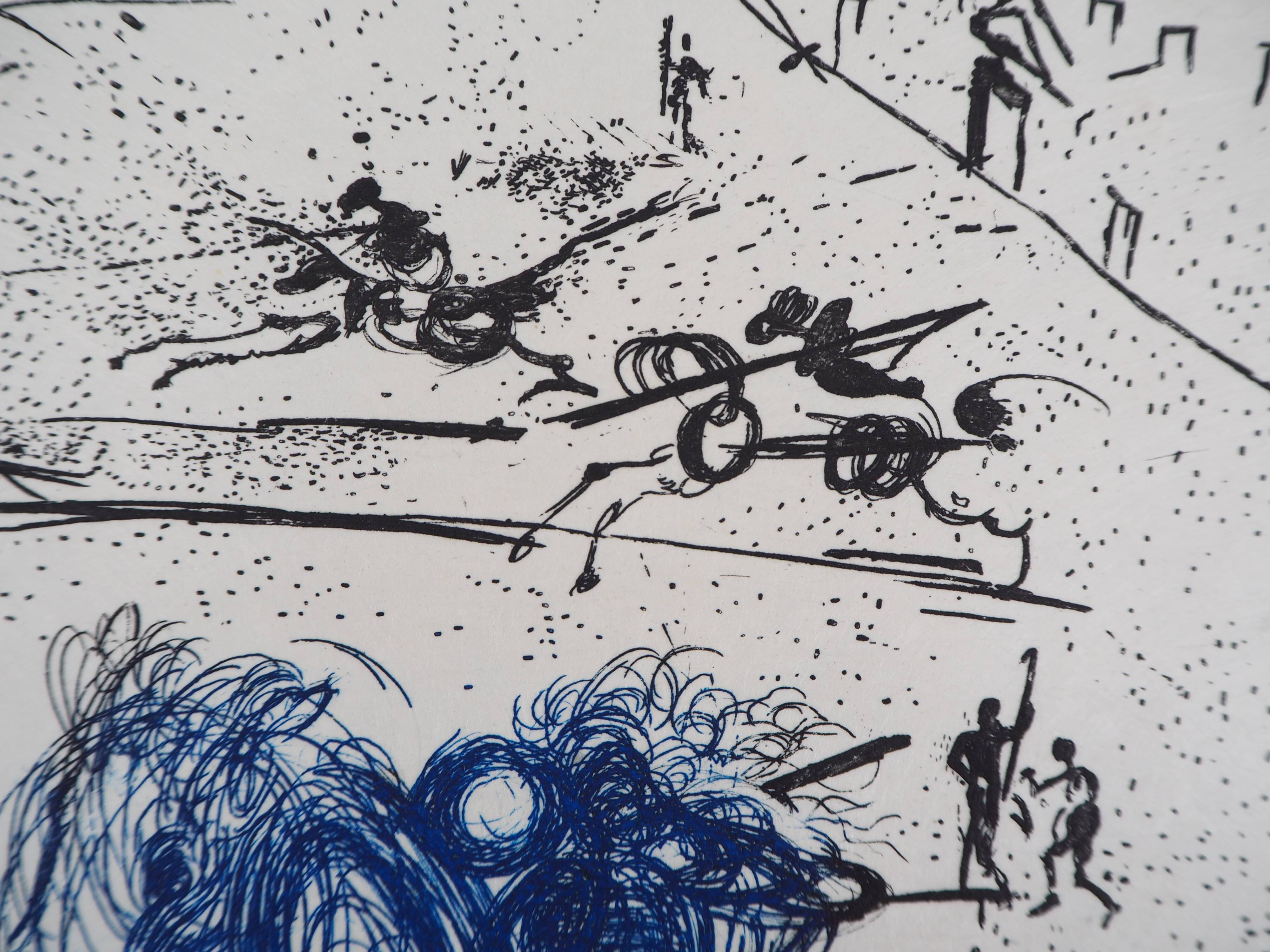 Salvador Dali: The Blue Riders, original signed etching