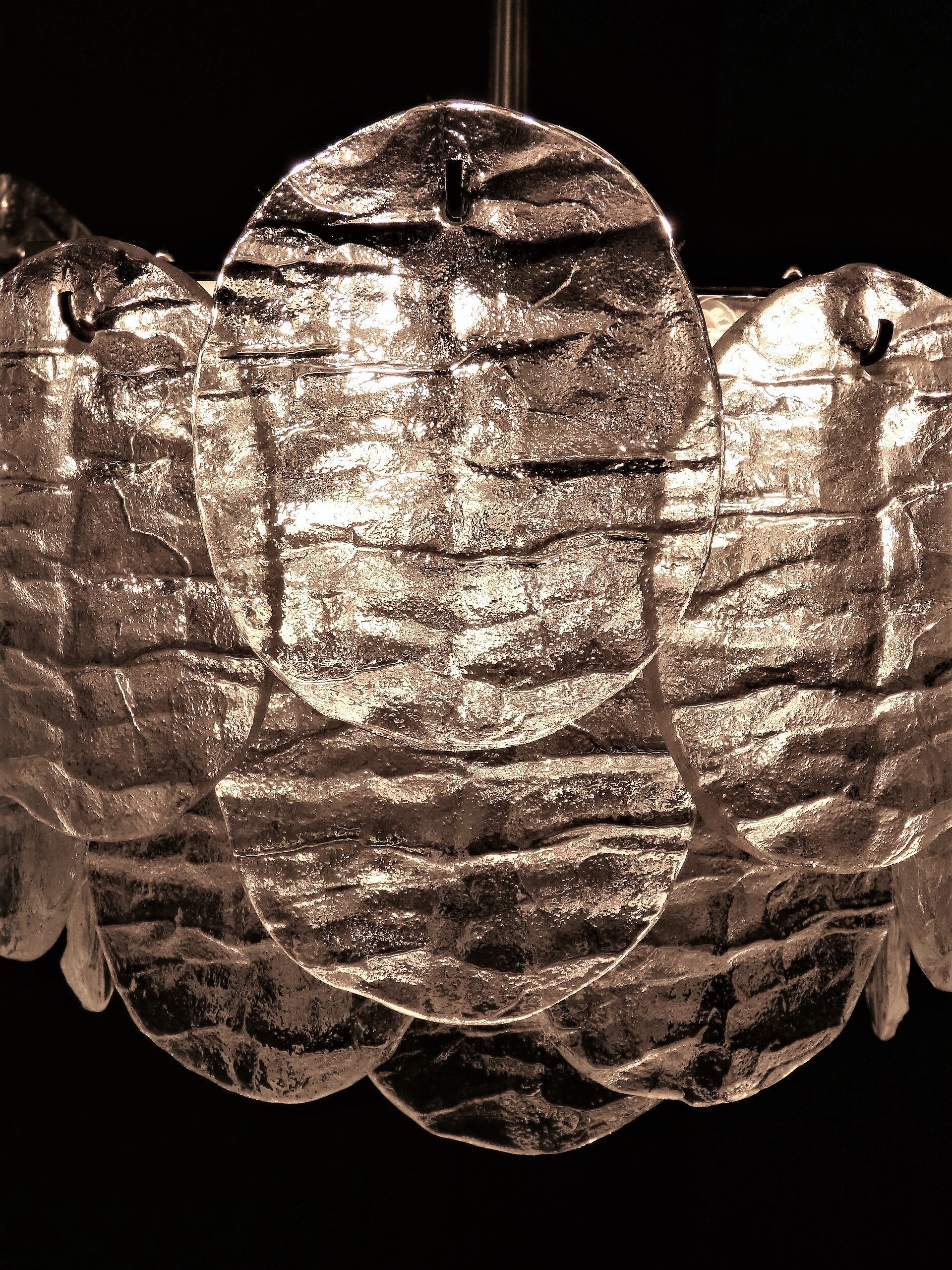 Kalmar candlestick with ice glass discs 1960's