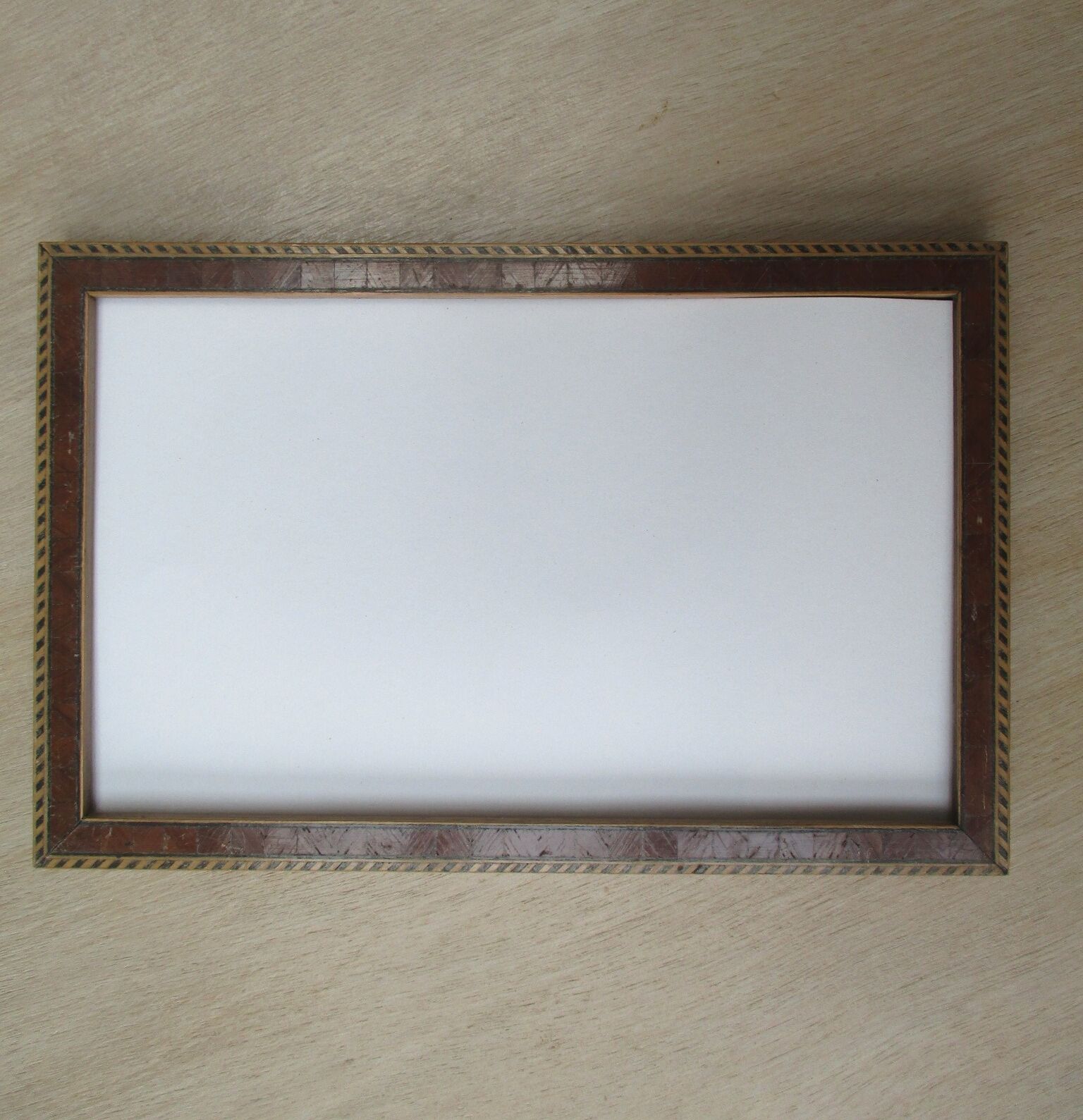 Old wall frame, wood marquetry