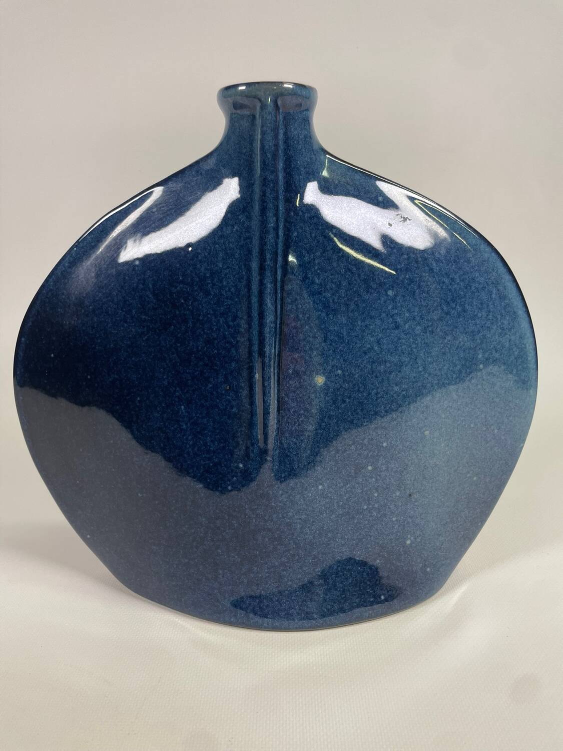 Blue glazed stoneware vase
