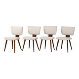 Set of Four Scandinavian Chairs in Bouclé wool