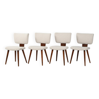 Set of Four Scandinavian Chairs in Bouclé wool