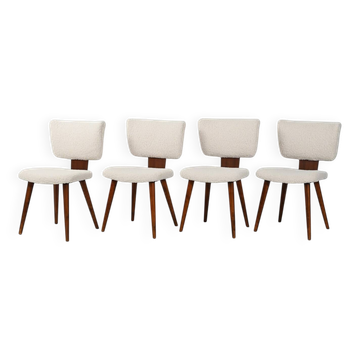 Set of Four Scandinavian Chairs in Bouclé wool
