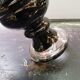 Old Medici Shape Vase Black & Transparent Multilayer Glass Vintage