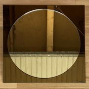 Mirror 1970 in glass smoked modernist square shape