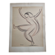 Two-tone oriental dancer, original pastel signed by Jean Target, 1950s, 28 x 38 cm