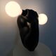 "Haltère" sconce by J.C. Peiré 1980, black ceramic