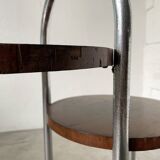 Bauhaus art deco console table in wood and chrome