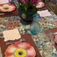 Service 6 assiettes barbotine fleurs d’églantine Delphine Massier Vallauris