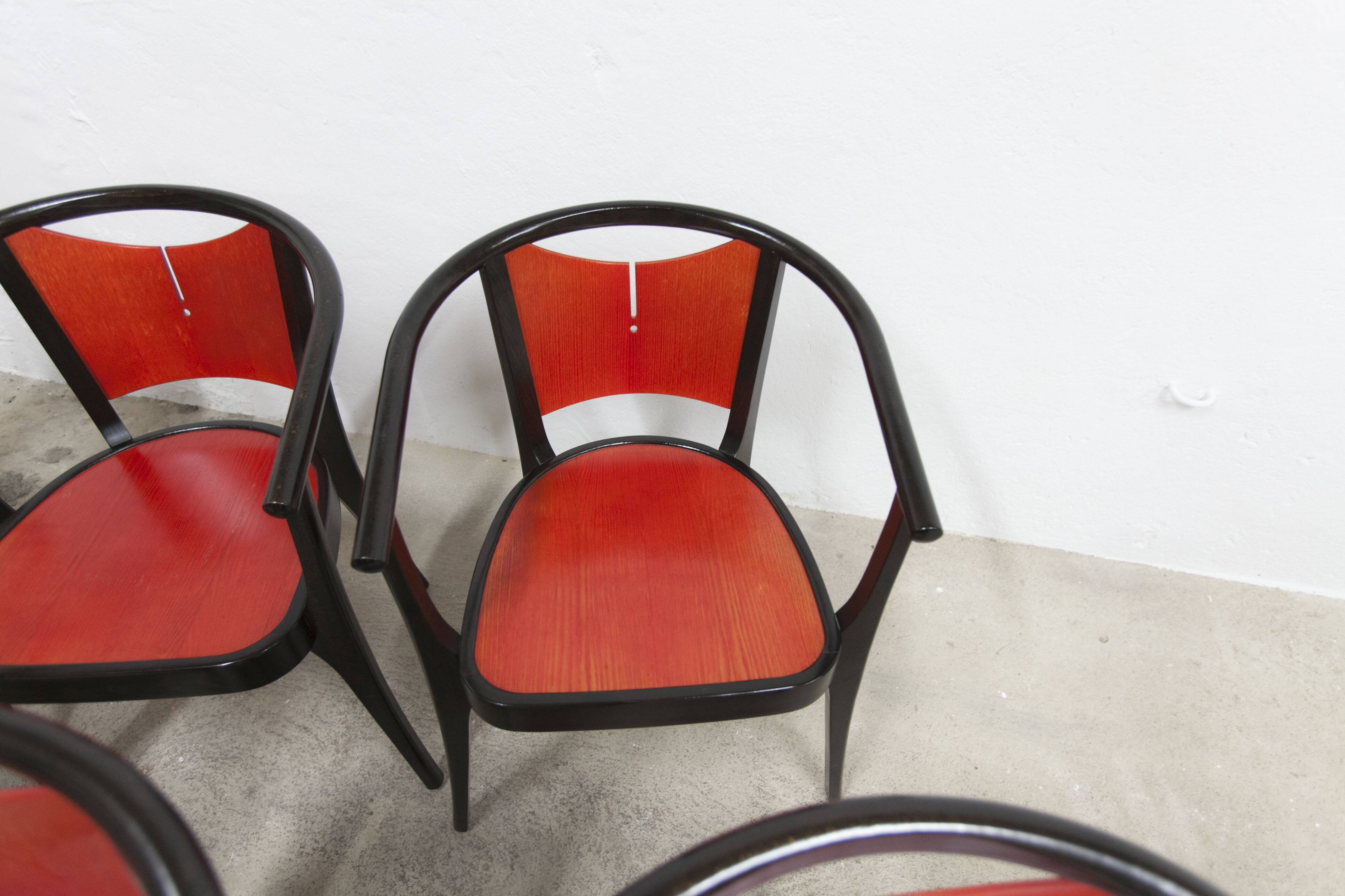 Set of 6 Baumann Diese armchairs, designed by Pagnon Pelhaître