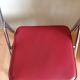 Folding chair in chromed metal and Red leatherette/vintage years 60-70