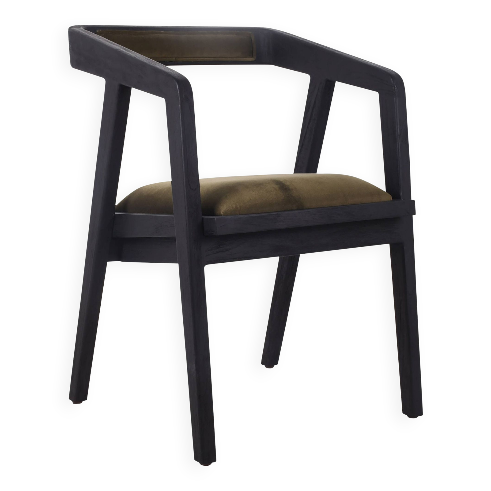 Pair of burnt wood chairs