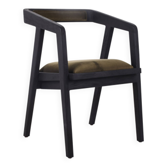 Pair of burnt wood chairs