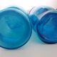 Set of blue glass jars