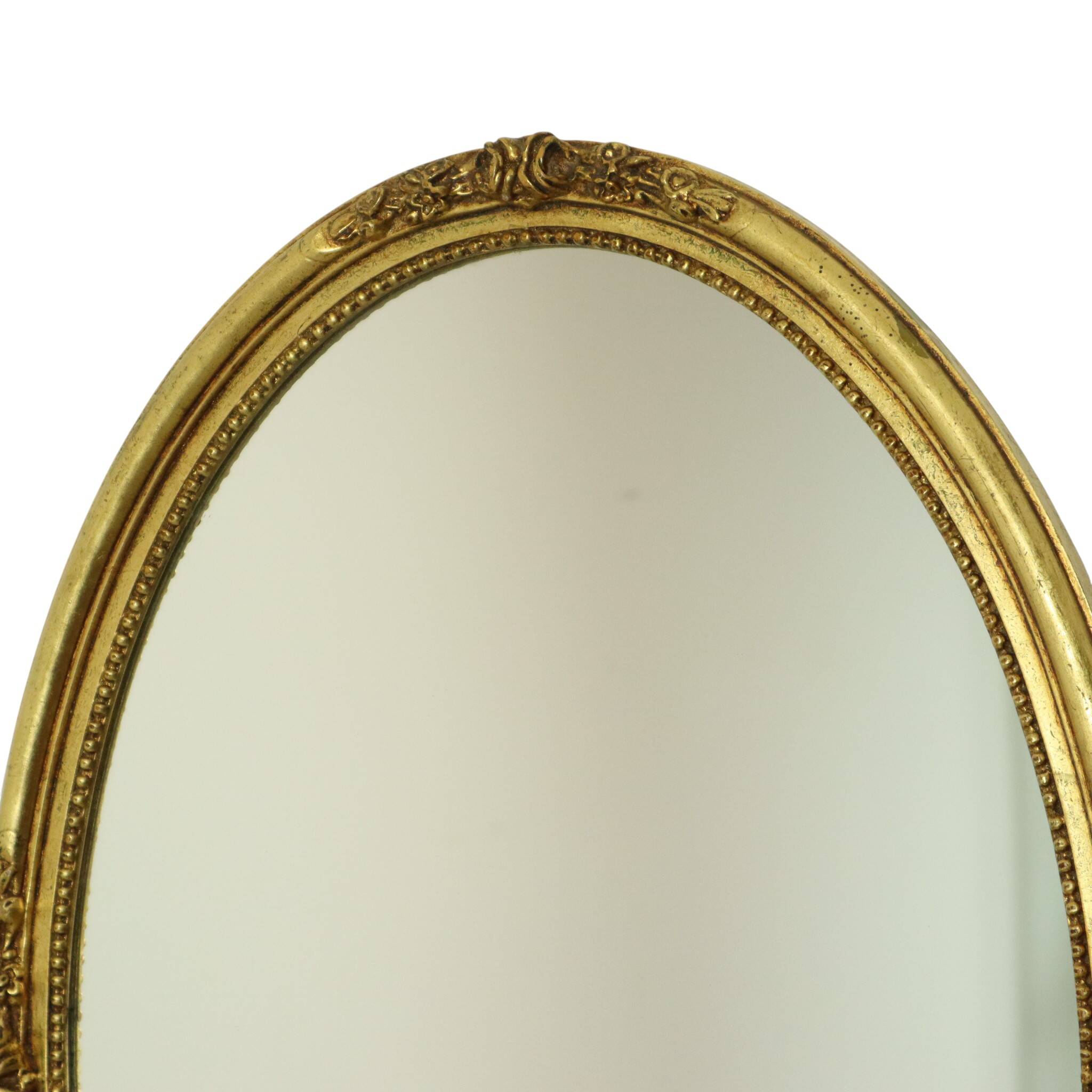 Hollywood Regency Golden Mirror Oval Deknudt Classic