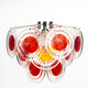 Red/orange Murano disc chandelier by Gino Vistosi