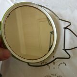 vintage round barber mirror to stand or hang