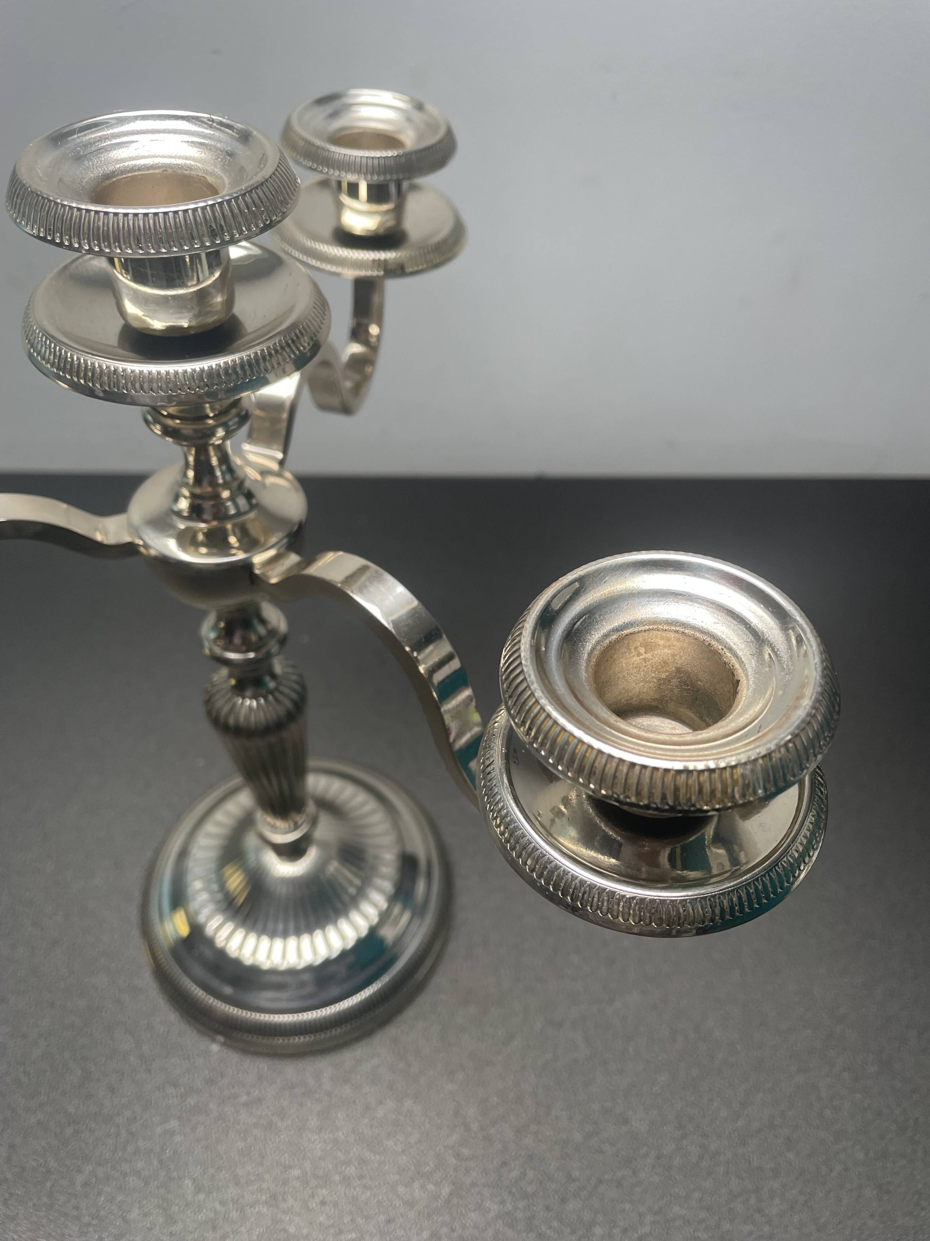 Pair of candlesticks, 12 gram silver plating, Fabiora, Paris, luxury