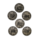 Série de 6 assiettes parlantes Napoléon Boch la Louvière