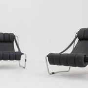 Vintage chrome lounge chairs by Corsini & Wiskemann for Cinova, 1970s set of 2