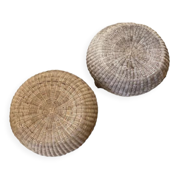 Poufs en rotin