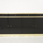 Enfilade laquée noire et laiton signée J.C. Mahey années 70