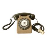 Téléphone fixe vintage Thomson Socotel S63 à cadran rotatif bicolore