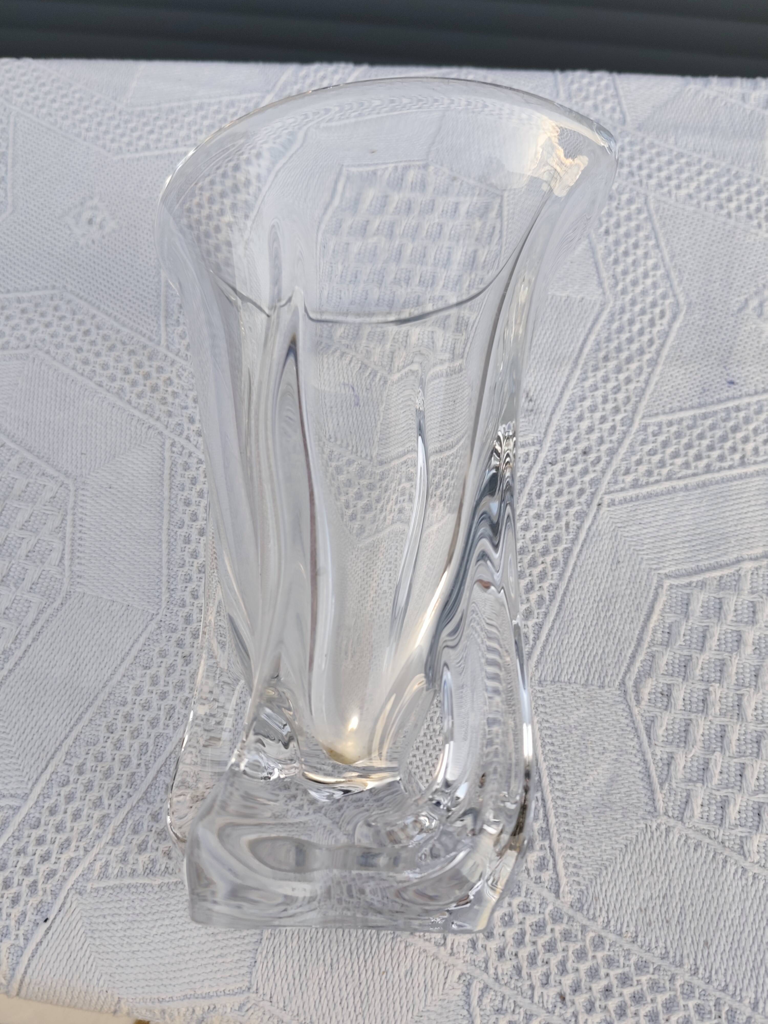Crystal vase from the 1960s/70s, signed