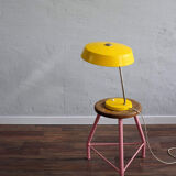 East germany vintage yellow table lamp by veb narva leuchtenbau, 1960s