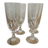 Set of 4 antique crystal flutes