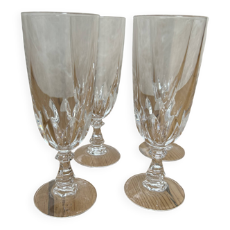 Set of 4 antique crystal flutes
