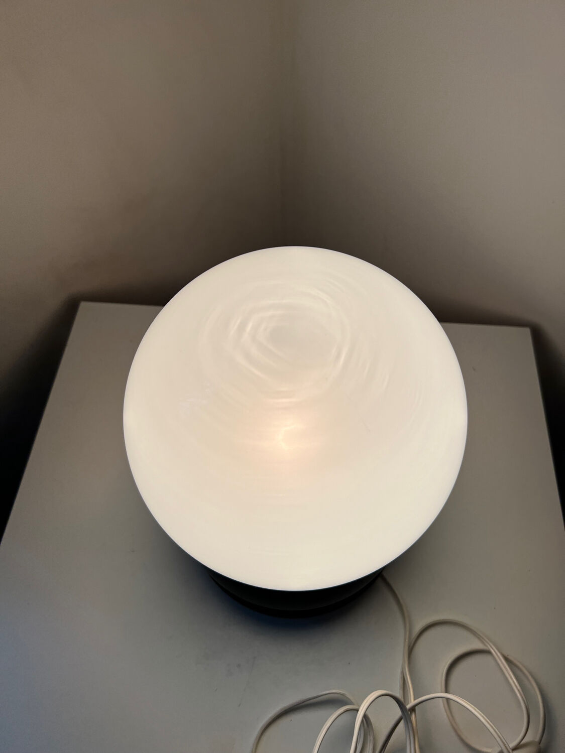 Vintage mushroom lamp, round globe, 1970s